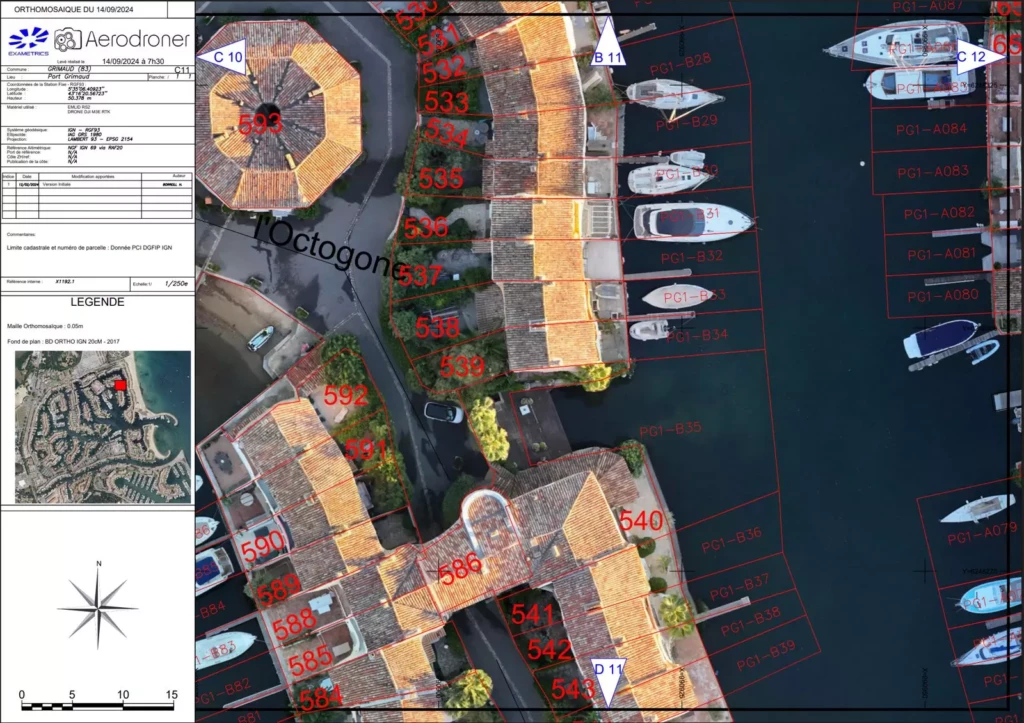 Photogrammétrie des places de port à Port Grimaud